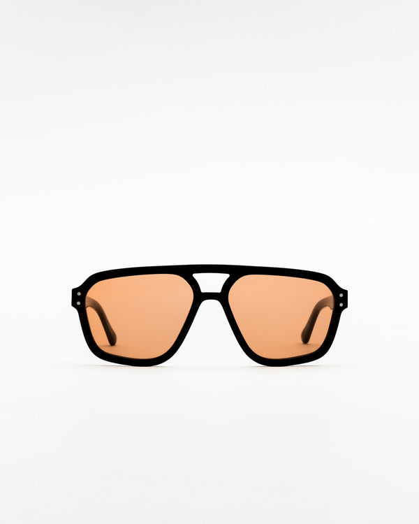 Jet Black - orange solid lens