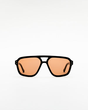 Jet Black - orange solid lens