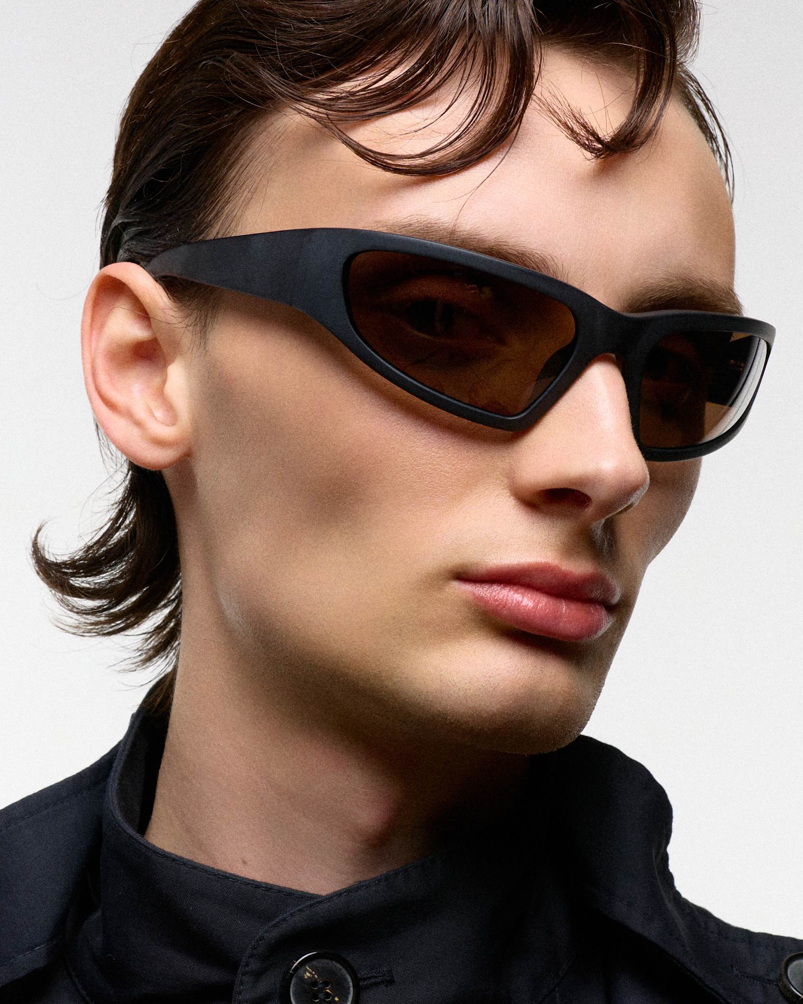 Crow matt Black - brown solid polarized lens