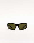 Raven matt Black - green solid polarized lens
