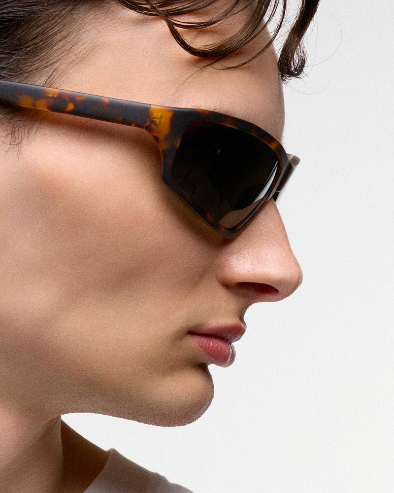 Raven matt Havana - green solid polarized lens