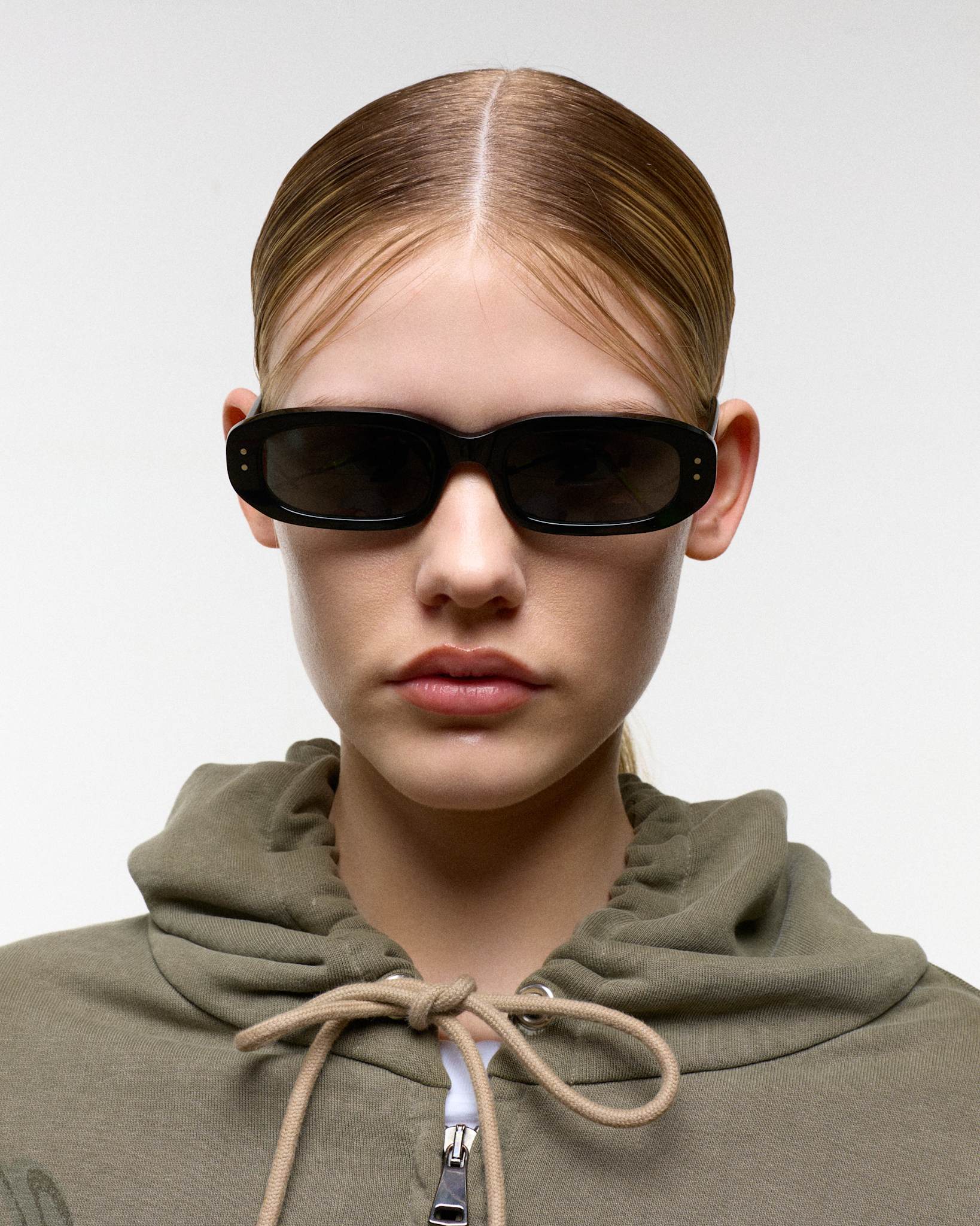 April Black - green solid lens