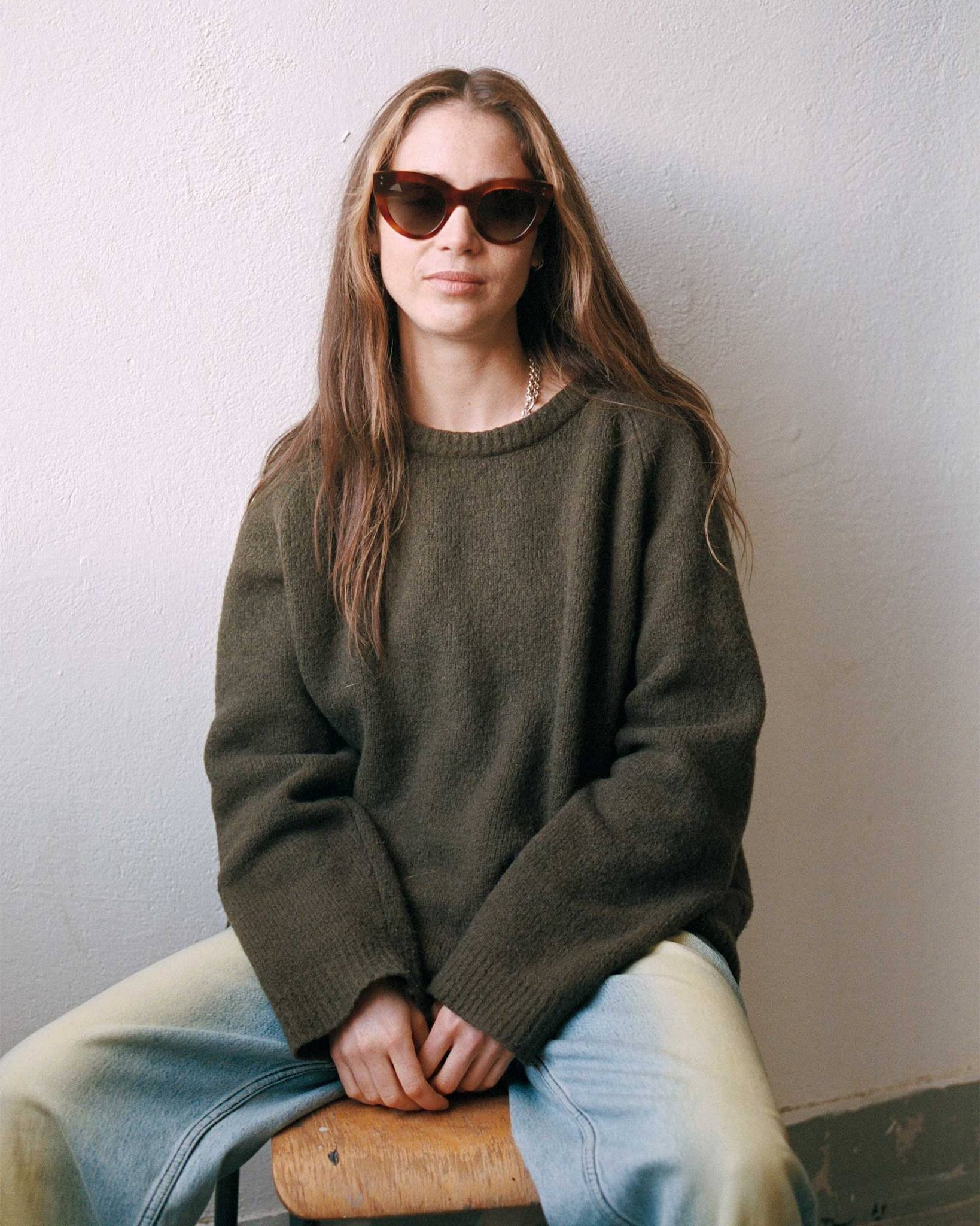 June Amber - grey gradient lens