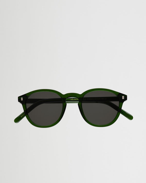 Nelson Bottle Green - grey solid lens